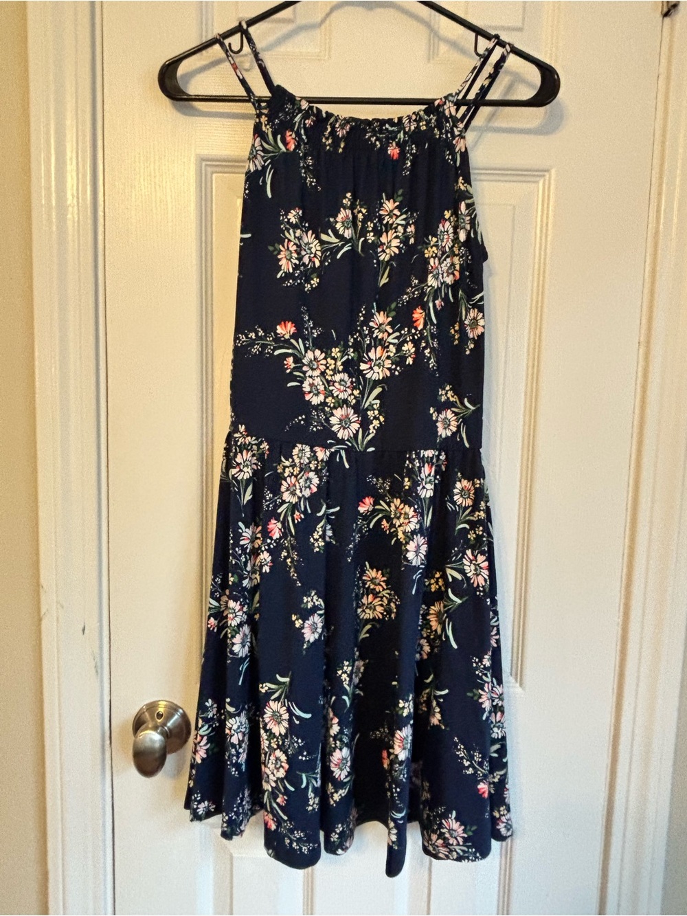 nine britton Navy Floral Sundress with Pink & Cream Blooms